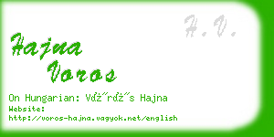 hajna voros business card